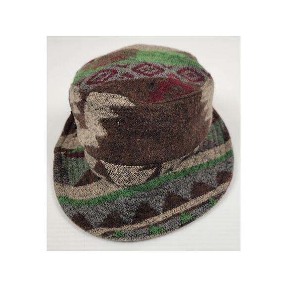 Ruth & Boaz Wool Blend Aztec Unisex One Size Sun‎ Bucket Hat Brown Green - Picture 5 of 9